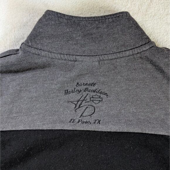 Harley Davidson Quarter Zip Sweatshirt Women's Medium/Large Black Gray Logo - Picture 5 of 9